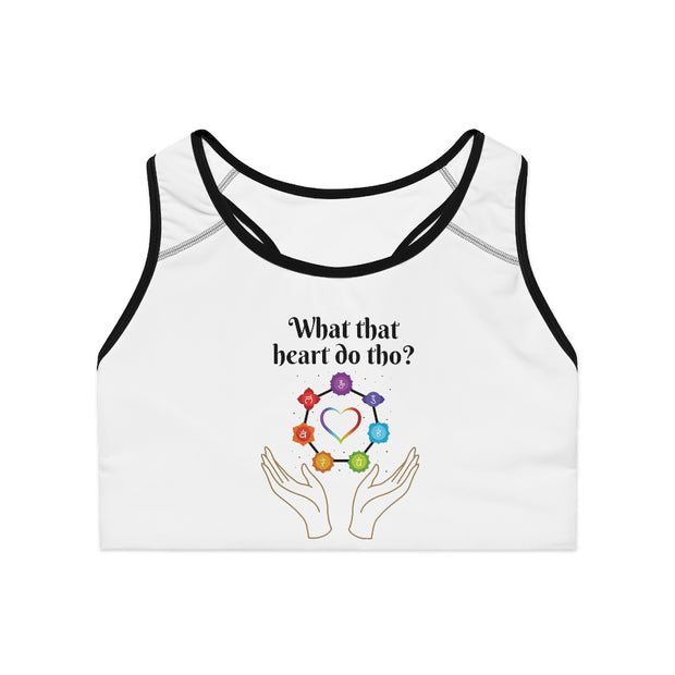 What That Heart Do Tho? Sports Bra