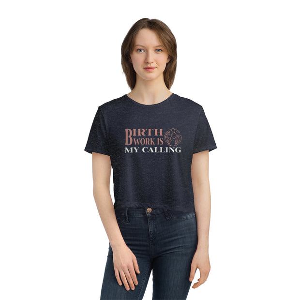 Birth Is My Calling Flowy Cropped Tee