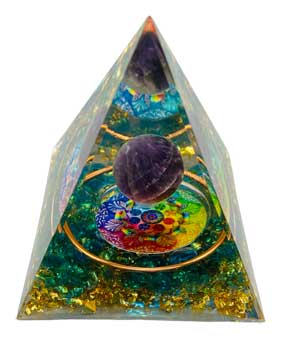 2 1/2" Purple Globe Orgonite Pyramid