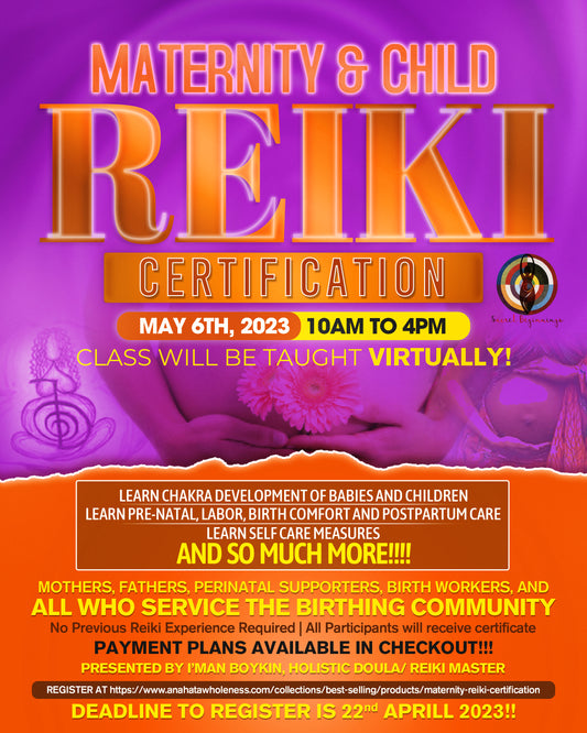 Maternity Reiki Certification Class (Charlotte, NC 5/6/2023 Face to Face)