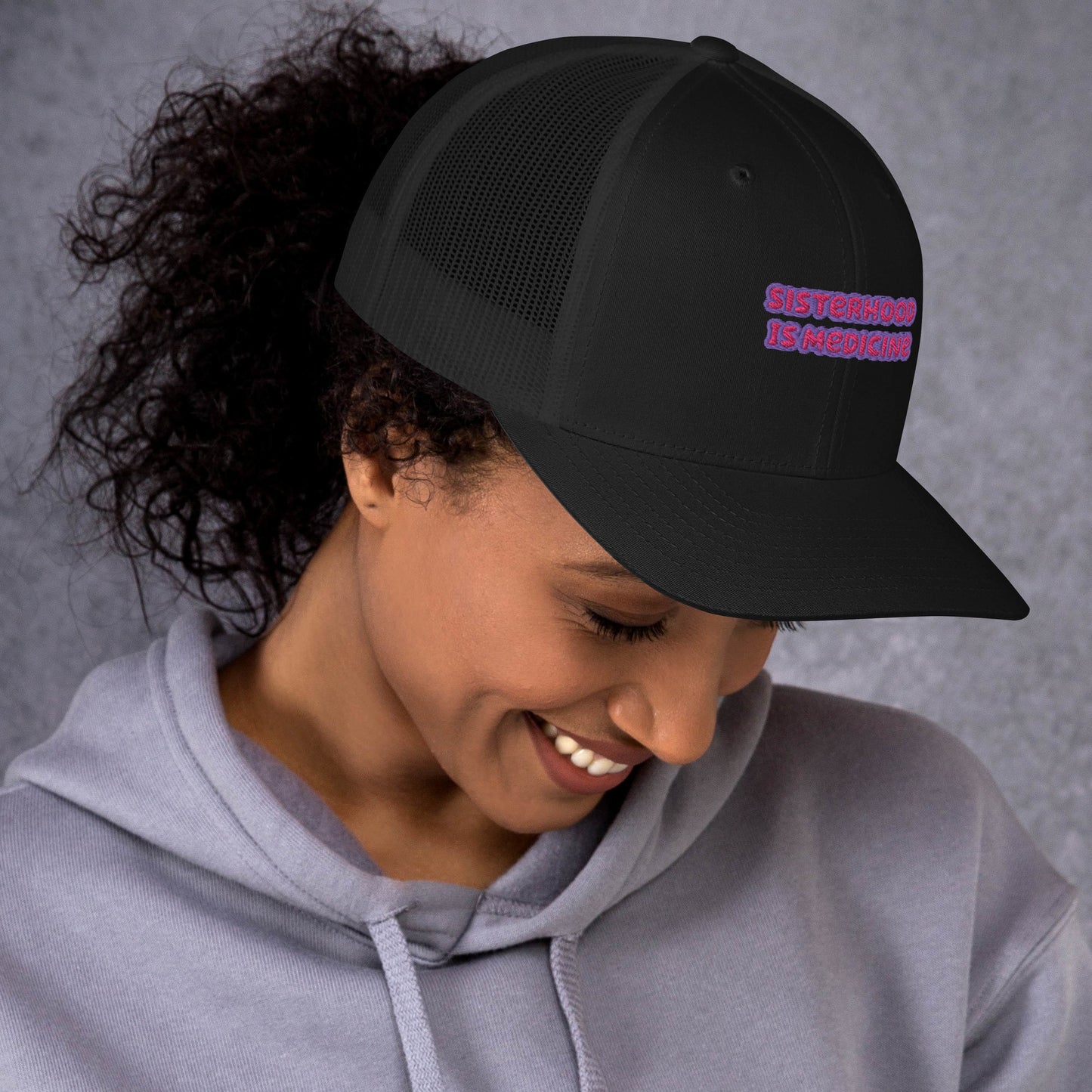 SISTERHOOD IS MEDICINE TRUCKER HAT
