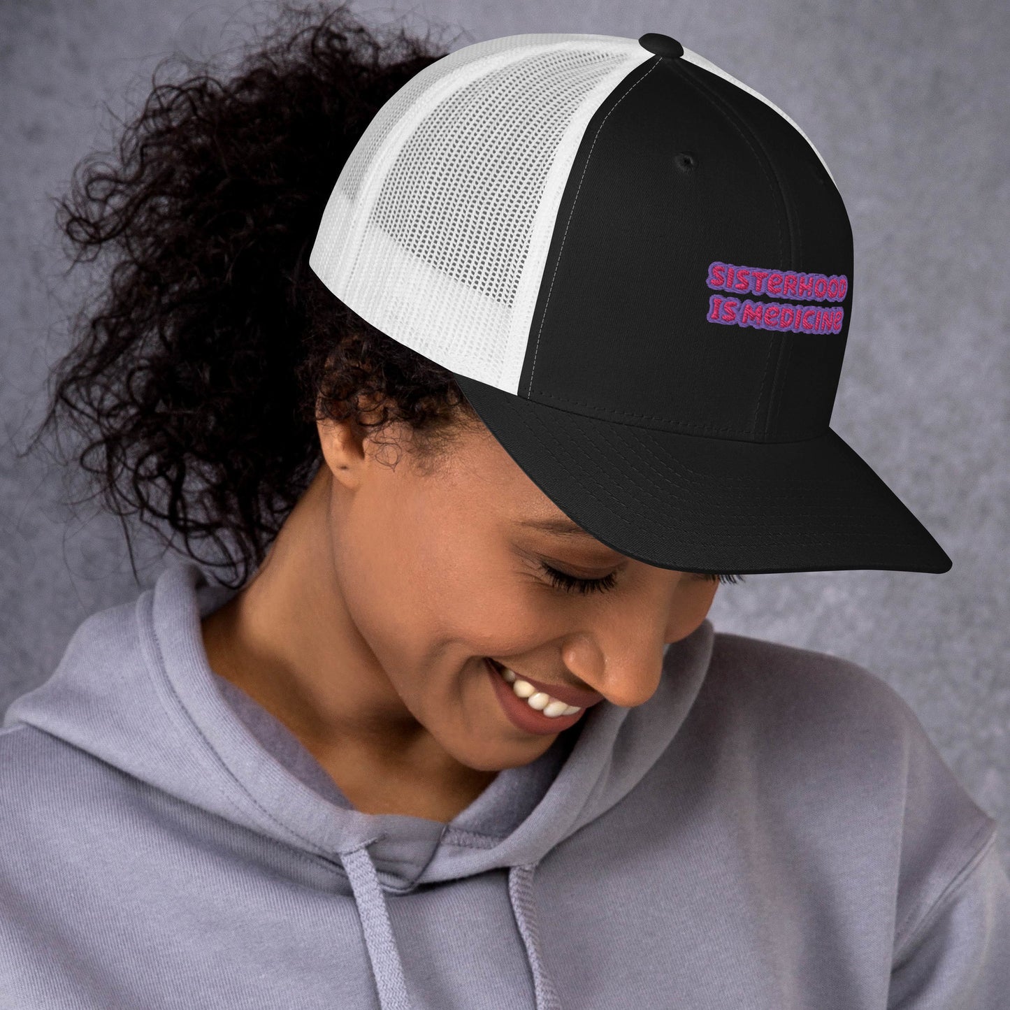 SISTERHOOD IS MEDICINE TRUCKER HAT