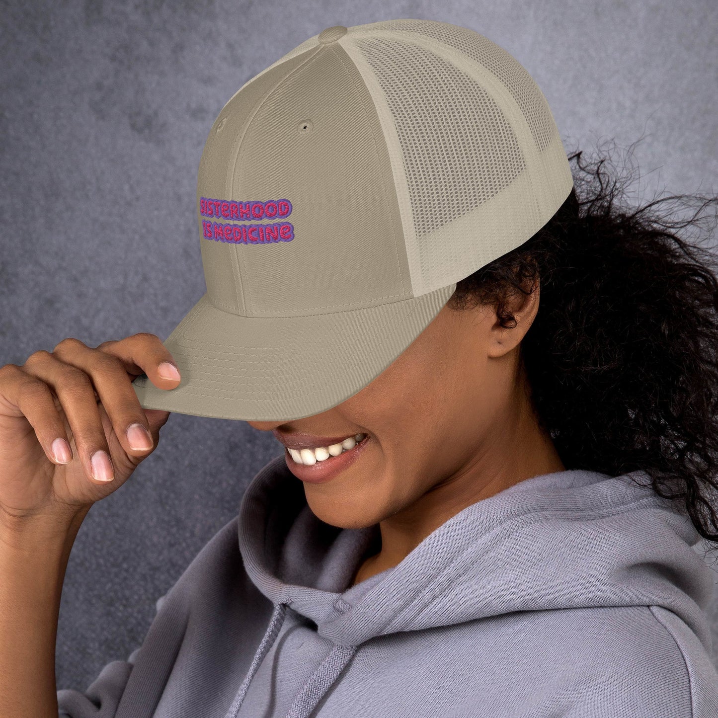 SISTERHOOD IS MEDICINE TRUCKER HAT
