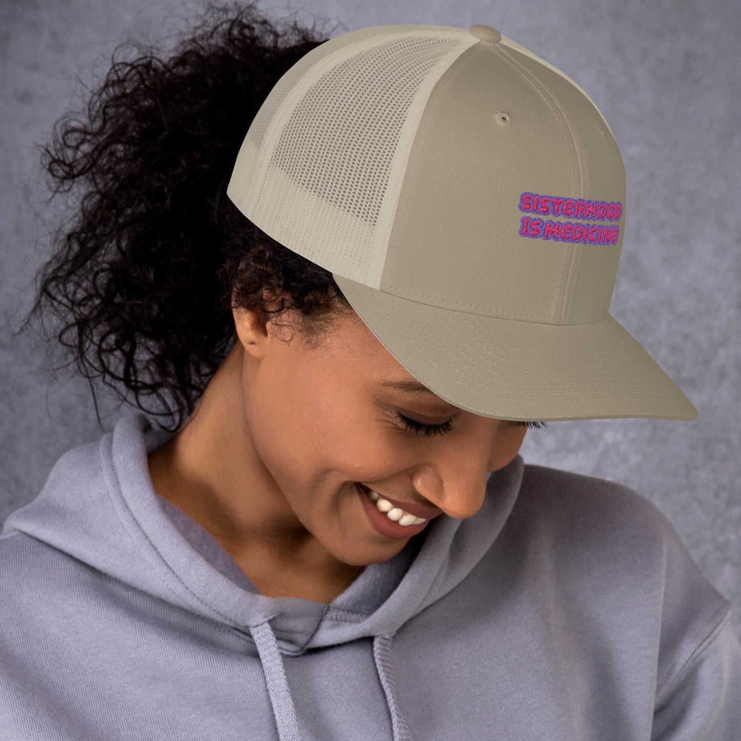 SISTERHOOD IS MEDICINE TRUCKER HAT
