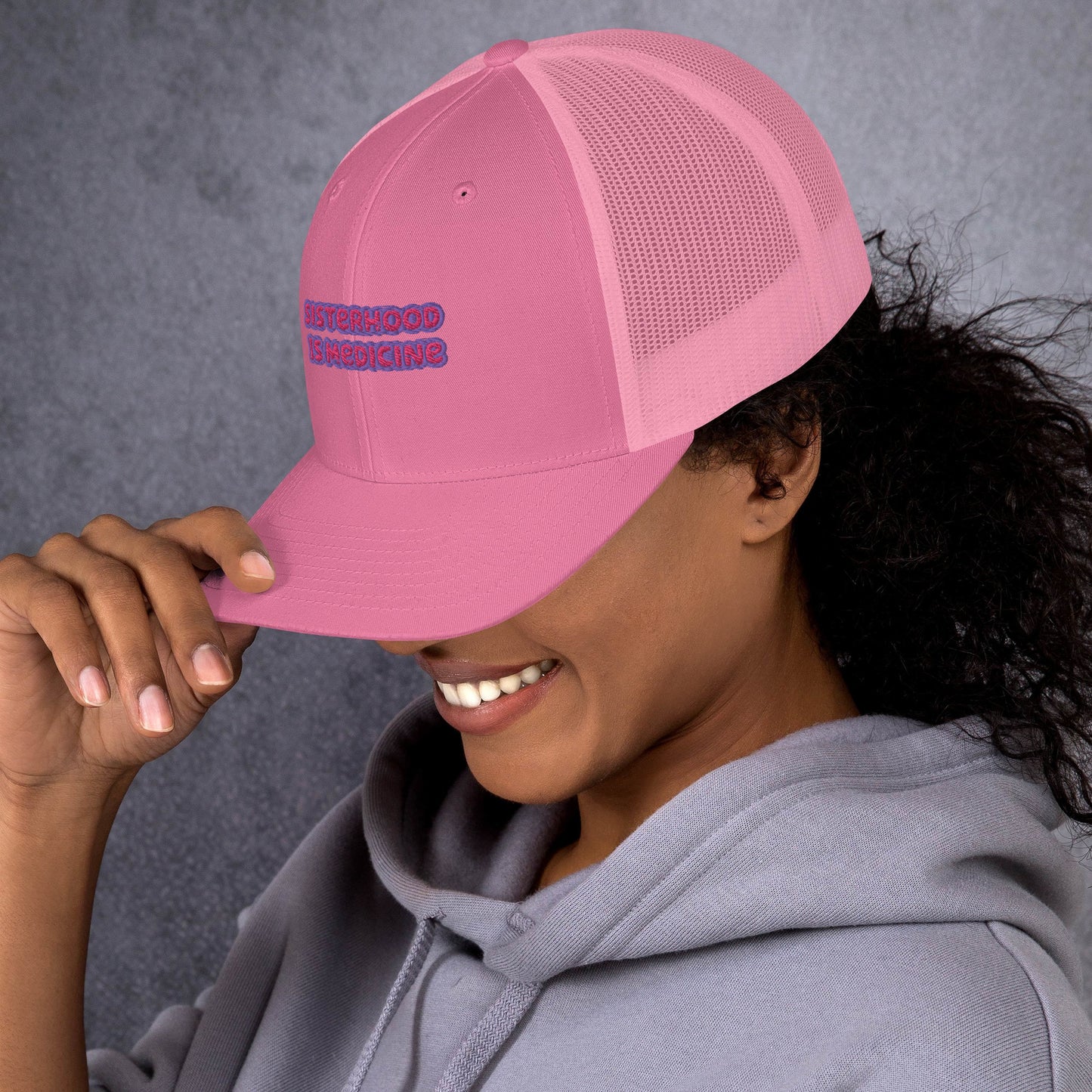 SISTERHOOD IS MEDICINE TRUCKER HAT