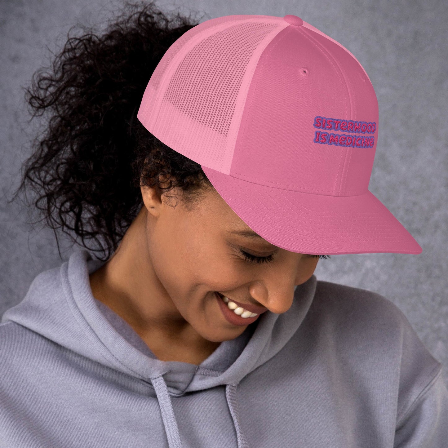 SISTERHOOD IS MEDICINE TRUCKER HAT