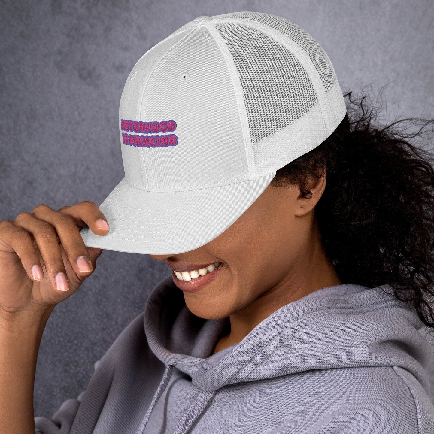SISTERHOOD IS MEDICINE TRUCKER HAT