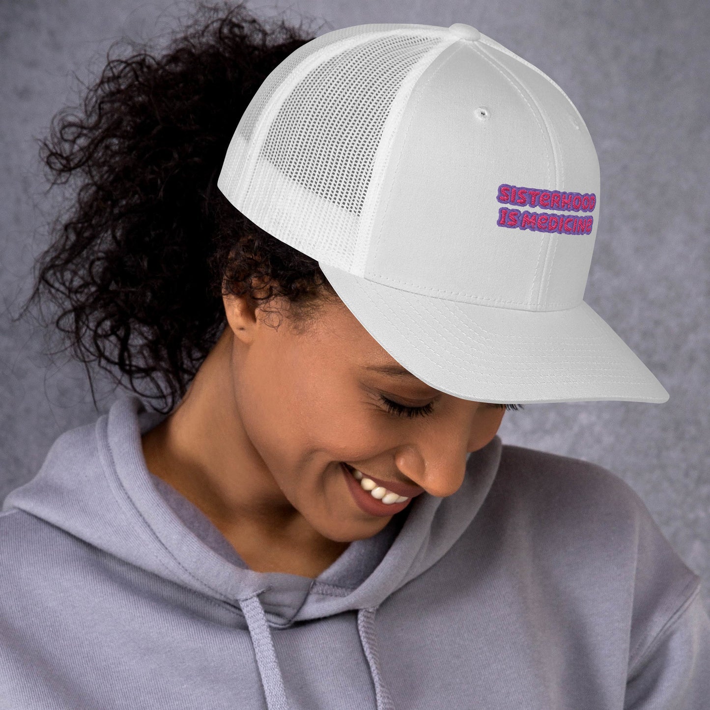 SISTERHOOD IS MEDICINE TRUCKER HAT