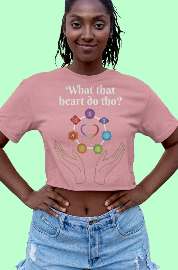 What that Heart Do Tho?- Women's Flowy Cropped Tee